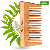 KeshBindu Neem Wooden Wide Tooth Comb for Women | Suited for All Hair Types