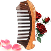 KeshBindu Handmade Kacchi Rose sheesham Wooden Comb For Men & Women, Suited For All Hair Types Kangi (Rosewood Pocket Comb)