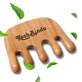 KeshBindu Natural Wood Wide Tooth Scalp Massager Comb for Hair Relaxation and Therapy (Massage Comb)