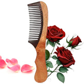 KeshBindu Kacchi Rose sheesham Wooden Comb For Men & Women Detangling, Suited For All Hair Types Kangi (Rosewood Handle Comb)