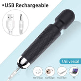 Medibar Waterproof Rechargeable Personal Pain Relief Body Massager for Women and Men (Black)