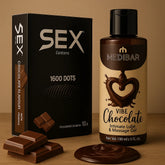 Medibar Premium Chocolate Flavoured Lube & Sex 1600 Dotted Chocolate Flavoured Condom Combo – Ultimate Sensual Experience