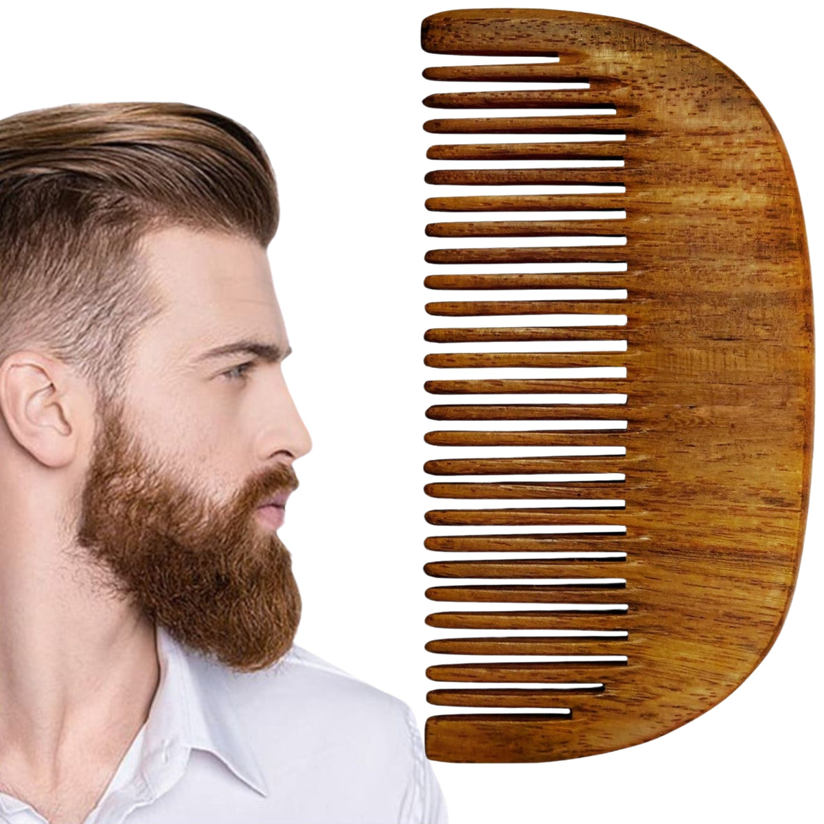 KeshBindu Wooden Comb for Beard & Hair Styling | Compact, Lightweight & Elegant