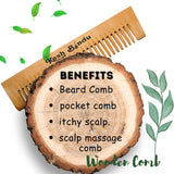 KeshBindu Neem Wooden Pocket Comb, for Beard, Traveling uses & Baby Comb For Men & Kids Hair (Pocket Comb)