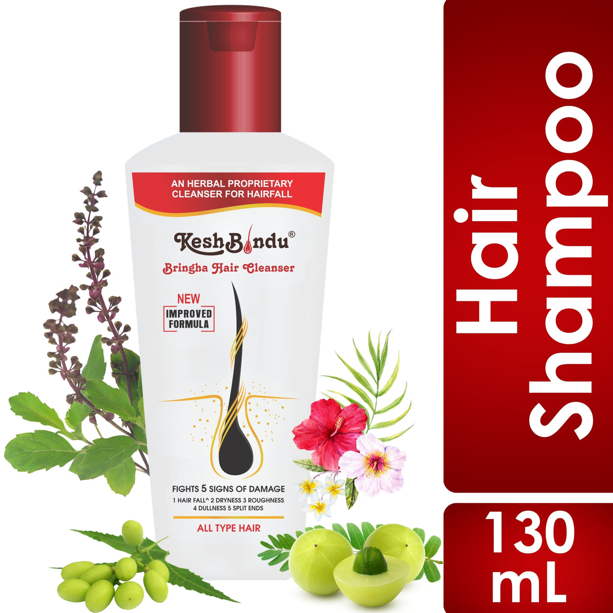 KeshBindu Bringha Anti Hairfall Cleanser Shampoo pack of 1  (130 ml)