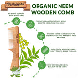 KeshBindu Neem Wooden Handle Comb for Women | Suited for All Hair Types