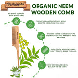 KeshBindu Neem Wooden Comb For Men & Women Styling Hair, Suited For All Hair Types Kangi (Tel Comb)
