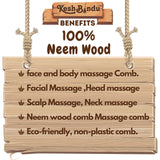 KeshBindu Natural Wood Wide Tooth Scalp Massager Comb for Hair Relaxation and Therapy (Massage Comb)