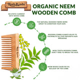 KeshBindu Neem Wooden Wide Tooth Comb for Women | Suited for All Hair Types