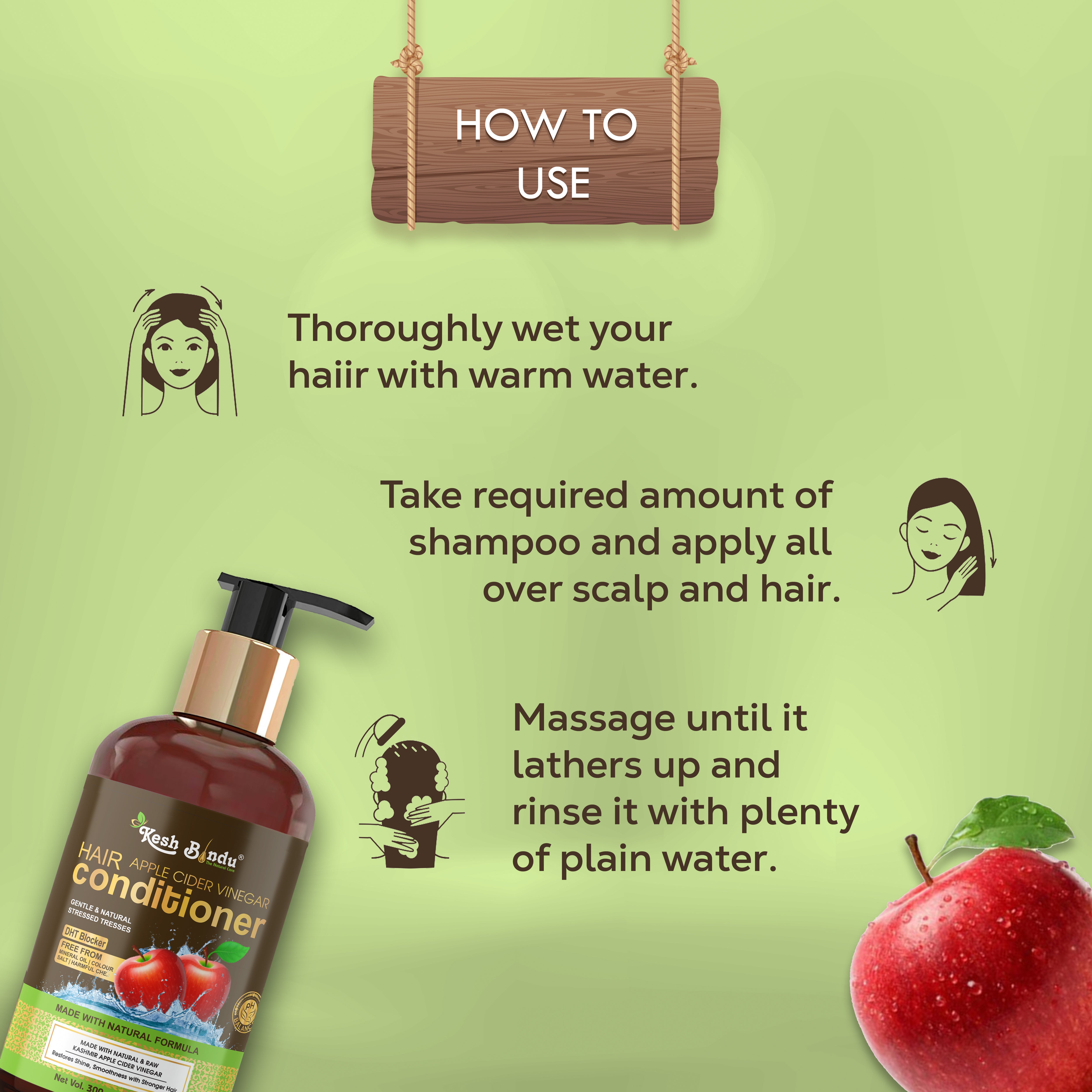 KeshBindu Natural Apple Cider Vinegar Conditioner, 300ml