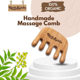 KeshBindu Natural Wood Wide Tooth Scalp Massager Comb for Hair Relaxation and Therapy (Massage Comb)