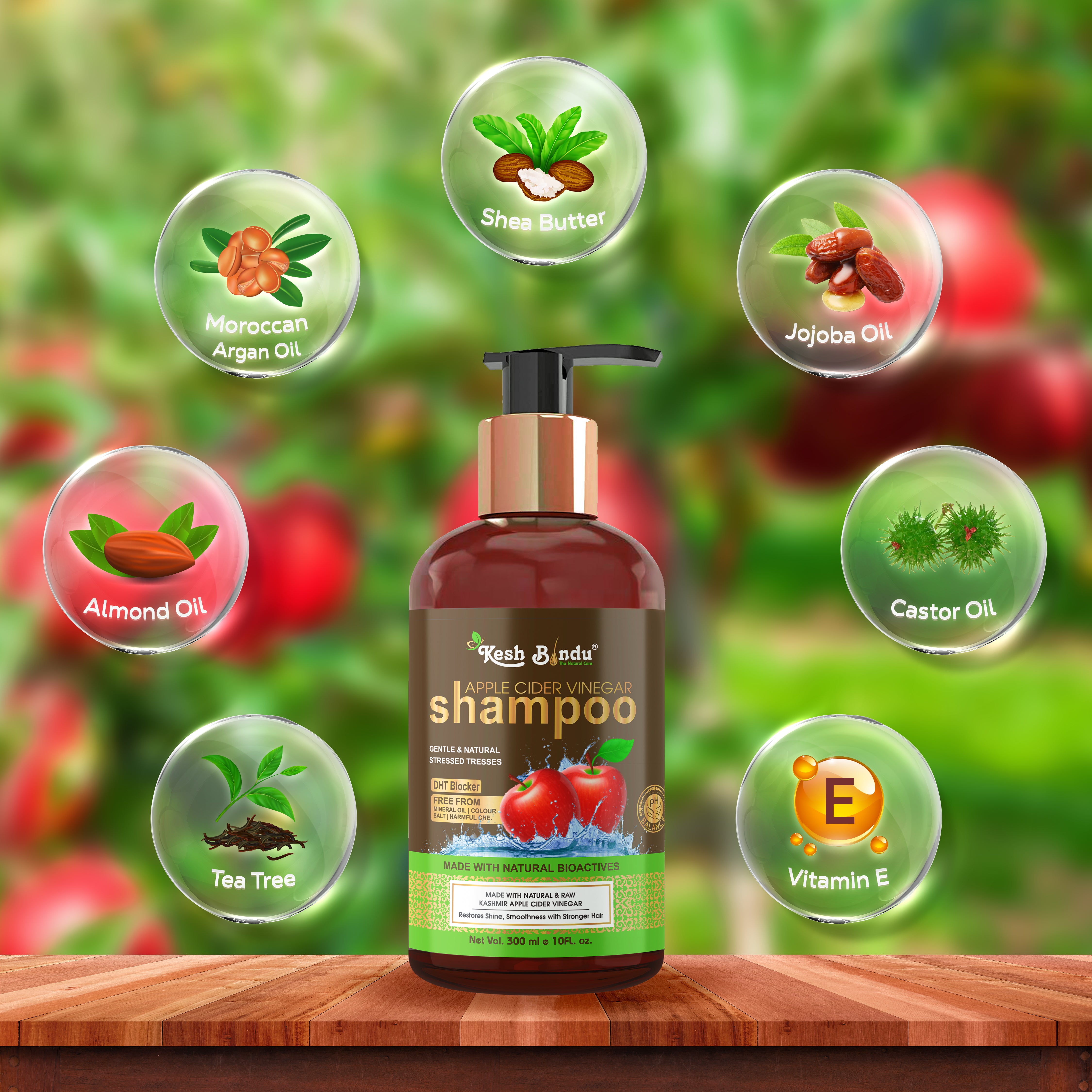KeshBindu Natural Apple Cider Vinegar Shampoo, 300ml