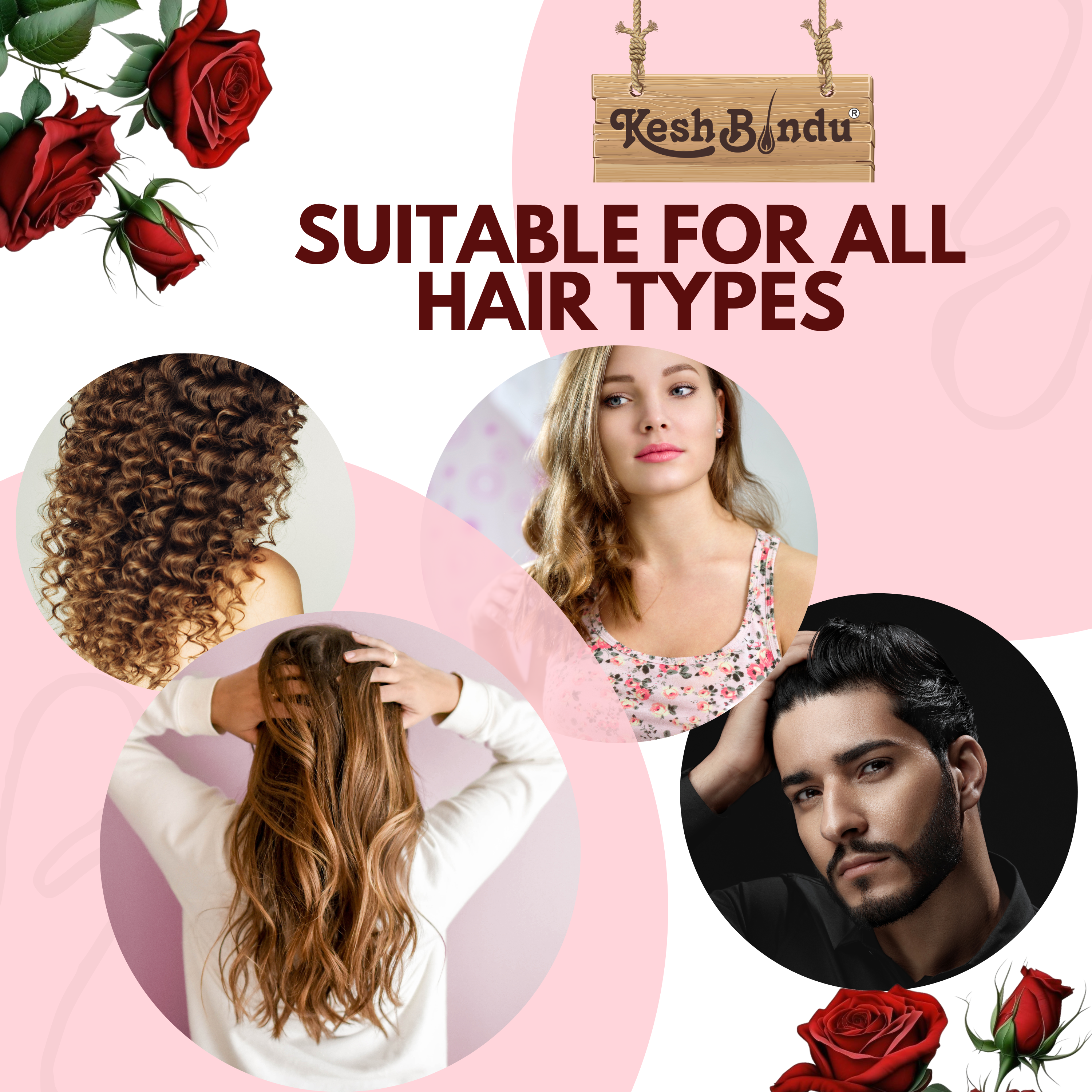 KeshBindu Kacchi Rose sheesham Wooden Comb For Men & Women Detangling, Suited For All Hair Types Kangi (Rosewood Handle Comb)